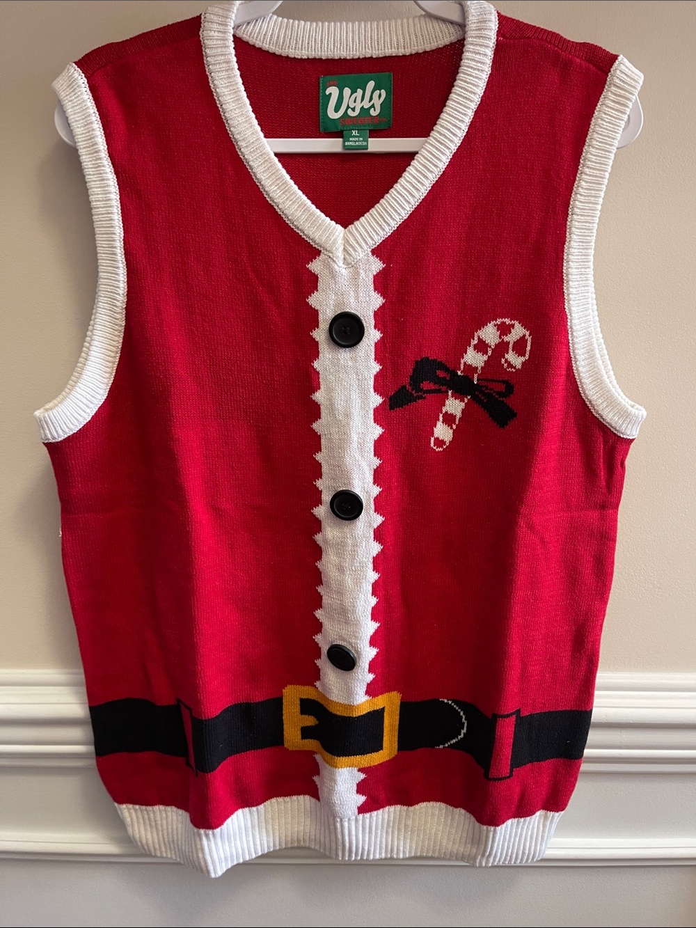 Ugly Christmas Sweater Red and White Women's V-Neck Vest